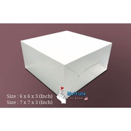 [ZONE A] Plain Cake Box *Buy Each Option will Get 5pcs Free* (6x6x3)(7x7x3)