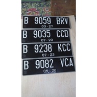 Plat Nomor Mobil Font Lama Sangat Rapih Dasar Hitam Murah Berkualitas Dengan Logo Samsat dan Korlant