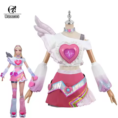 ROLECOS Lux Cosplay Costume Game LOL Lovestruck Lux Valentine's Gift New Skin Lux Women Heart Outfit