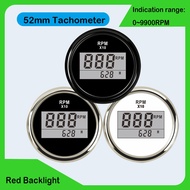 52mm 0-9900RPM Show Digital Tachometers Gauges Red Backlight Rev Counters Pulse Signal Revolution Me