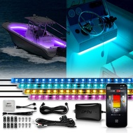 OPT7 AURA PRO Bluetooth LED Marine Boat Light, w/Music Sync RGB Interior Lighting Strip, Multi Color