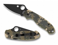มีดพับ Spyderco Para 3 Folding Knife S45VN Black Plain Blade, Digital Camo G10 Handles (C223...