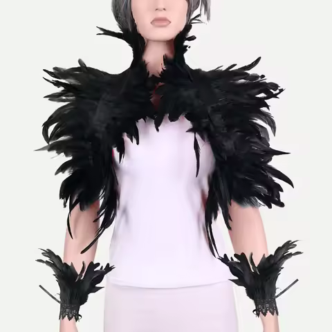 Halloween Feather Shawl Band Set Feather Shawl Punk Feather Party Festive Dress