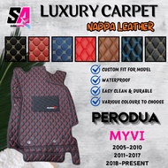 PERODUA Myvi old Lagi Best Icon 5D 6D Premium Carpet FloorMat Nappa Leather Rear Mat Liner Carpet Cu