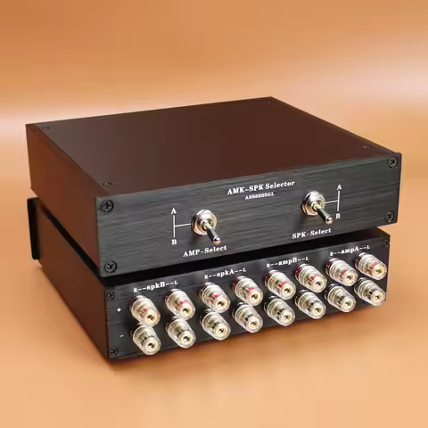 Speaker Amplifier Switcher Stereo Home Audio Selector Switch Box Banana Plug Silver Plated Audio Cab