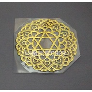 心款六芒星幾何圖案模具滴膠金字塔材料銅質超薄手機金屬貼金色