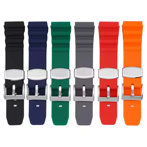 22mm for Seiko Prospex SKX007 Tuna Sumo Turtle Metal Ring Rubber Watch Strap Diving Sport Silicone R