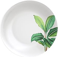 Tramontina 96011/510 Deep Plate, Graziela, White, 8.3 inches (21 cm), Banana Leaf Pattern, Porcelain