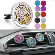 New Aromatherapy Diffuser Clip Car Air Vent Freshener Jewelry Diffuser Elephant Owl Tree of Life Open 30mm Stainless Steel Car Perfume Diffuser Locket Pendant