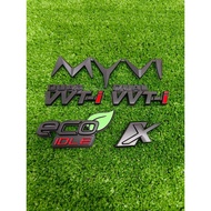 5PCS REMOVE LOGO ORI MATTE BLACK MYVI MG3 2018-2024 TULISAN BADGE LOGO EMBLEM