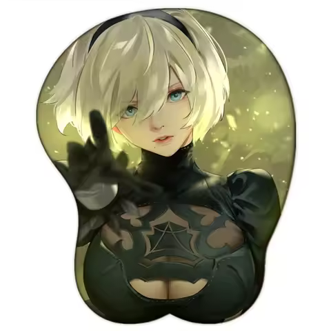 Creative Gaming Anime 3D Gel Girl Nier A2 2B Mouse Pad with Wrist Rest Oppai Mouse Pad Desk Mat