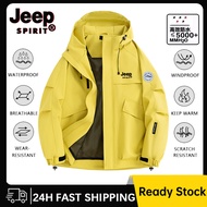 JEEP SPIRIT Waterproof Jacket For Unisex Outdoor Hiking Windproof Jacket