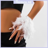 FL Colorful Feathered Party Wristband Arm Sleeves for Dance Event Stage Accessory