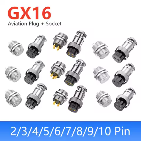 GX16 2Pin Aviation Connector Industrial Gold-plated Male Female Industrial Aviation Conector 3 4 5 6