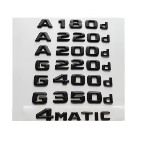 Matt Black Emblems for Mercedes Benz W176 W177 A160d A180d A200d A220d A250d W463 G200d G220d G320d 