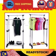 Ampaian Baju/ Ampaian Rak Sidai Gantung Jemur Kain Baju Pakaian Kasut Drier Cloth Dryer Drying Hanger Single Double Pole