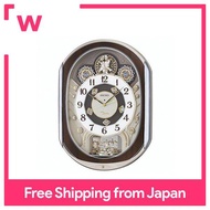 Seiko clock, wall clock, electric wave, analog, 40 melodies, rotating decoration, light gold, pearl RE578B SEIKO