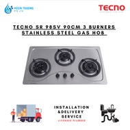 TECNO SR 98SV 90CM 3 BURNERS STAINLESS STEEL GAS HOB - 1 YEAR MANUFACTURER WARRANTY