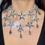 Stonefans Statement Exaggerate Star Choker Necklace Costume Jewellery Dramatic Water Drop Lady Rhine