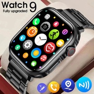 New Smart Watch 9 NFC BT Call Blood Oxygen Sports Fitness Waterproof Amoled Screen Wireless Charging 450Mah Men Women IWO Watch