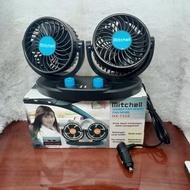 Kipas Angin Mobil Mitchell 12 Volt 24 Volt HX T357 358 Double Fan USB