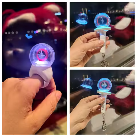 Mini Kpop Stray Kids Lightstick Keychain and Ring Felix Hyunjin Bangchan Glow Stick Keyring Pendant 
