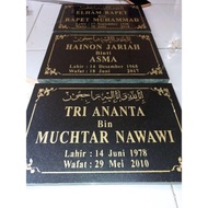 Batu Nisan Marmer Hitam Mengkilap 20X30 Original Best Seller