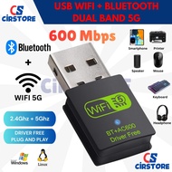 Dongle USB Wifi Bluetooth 600Mbps USB Wifi AC Bluetooth Dual Band Wireless Combo Adapter 2G 2.4G 5G 