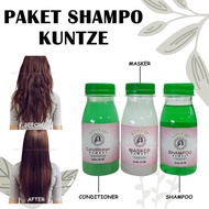 Shampo Kuntze Paket 3 Botol Obat Pelurus Rambut Pria Wanita Permanen