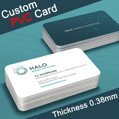 100-1000pcs Custom PVC Business ID Card Own Design Logo Name Plastic Waterproof Double Side Glossy M