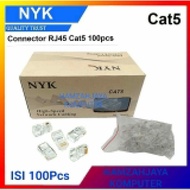 NYK CAT5E RJ45 Connector Jack Connector RJ 45 CAT 5E contains 100 pcs internet