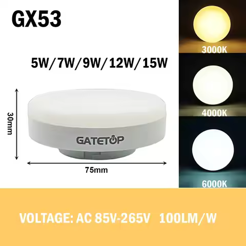 1PC LED cabinet spotlight GX53 AC85-265V 5W-15W high lumen no flicker warm/day/cold white light for 