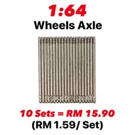 1/64 Axle JDM Long axle for 1:64 Hot Wheels toy car diecast rubber tyre - 10 set