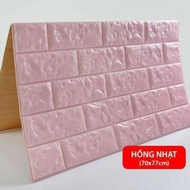 Pink pink 3D imitation brick wall foam