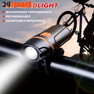 24HOME Bicycle LED Night Riding Safety Light USB Rechargeable High Brightness Strong Light Long Batt