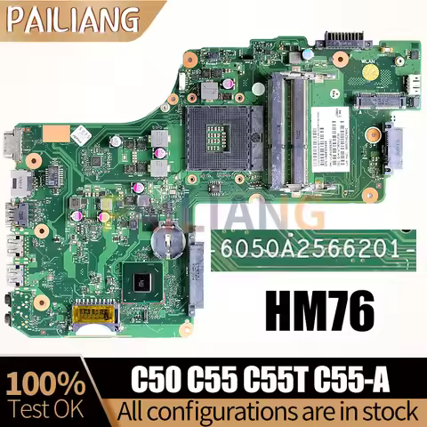 For TOSHIBA Satellite C50 C55 C55T C55-A Laptop Motherboard 6050A2566201 SLJ8E HM76 V000325050 Mainb