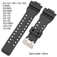 Rubber Watchbands Men Black Sport Diving Silicone Watch Strap Band Metal Buckle For g-shock Watch Ac