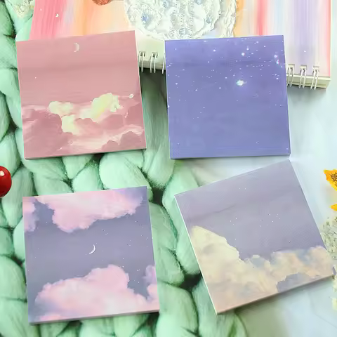 Cute Starry Sky Sticky Notes Memo Pad Stationery Memo Pads Sheets Notepad Stationary Office Decorati