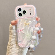 Pink Bow Print Apple 17 Phone Case