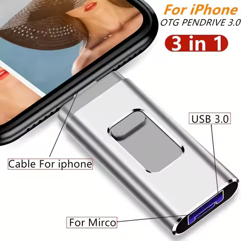 For iphone ios 2TB 1TB 512GB 256GB 128G OTG flash drive memory stick type c pendrive type-c Flash Dr