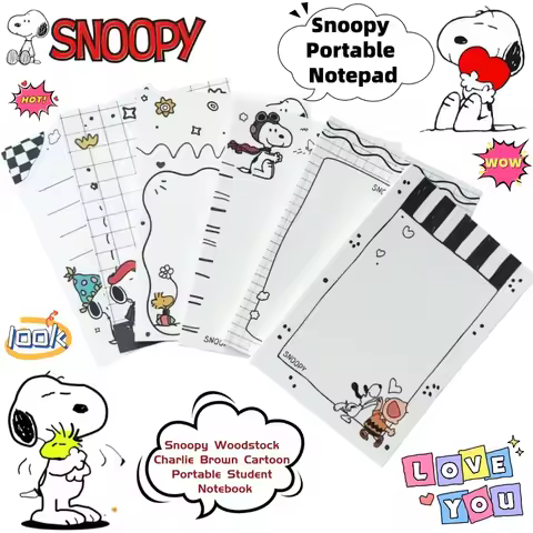 Snoopy Woodstock Charlie Brown Creative Cartoon Portable Student Notebook Secondary Animation Periph