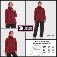 Kaos Oversize Wanita Hijab Belah Samping Lengan 7/8 Baju Polos Oversize Wanita Belahan Pinggir Cotto