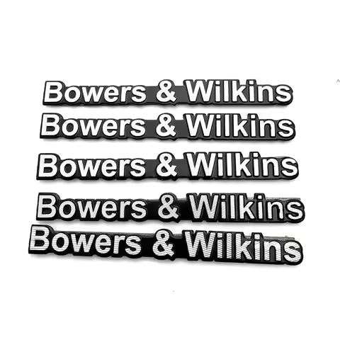 4X Aluminum B&W Bowers & Wilkins Audio Sticker BW Speaker HI-FI Walkman Headset Car Stereo for S60 9
