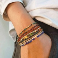 unisex colorful party bracelet Tennis diamond bracelet, elastic colored diamond bracelet