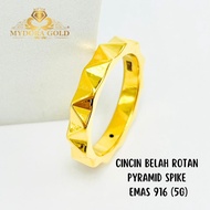 MYDORA Cincin Belah Rotan Pyramid Spike (5G) l EMAS 916/22K