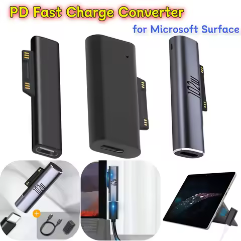 102W GaN USB C Charger Converter PD 15V 3A Charging Adapter Compatible With Surface Pro X/7/6/5/4/3