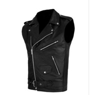 Latest rock n roll men's semi-leather vest