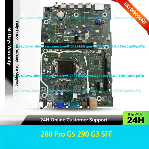 For HP 280 Pro G5 290 G3 SFF Desktop Motherboard M82361‑601 M82361‑001 L75365‑004 LGA1200 B460 DDR4