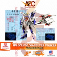 [Snow Flame] Waterslide Decal - MG 1/100 Eclipse + Maneuver Striker (Fluo) Model Kit Water MG70 MG80