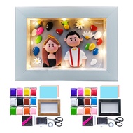 [FS]DIY Air Dry Clay Kit 3D Photo Frame Craft for Couples Valentine's Birthday Gift Non-Stick Modeli